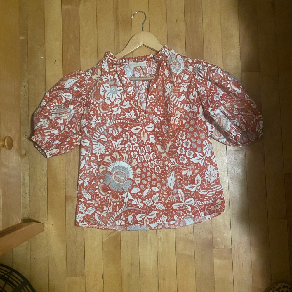 Ulla Johnson Floral Puff Sleeve Blouse